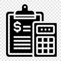 bookkeeping, debits and credits, financial statements, income and expenses icon svg