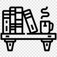 books, bookshelf, bookshelves, library icon svg