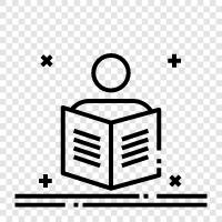 books, literature, words, story icon svg