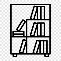 books, bookshelf, shelves, library icon svg