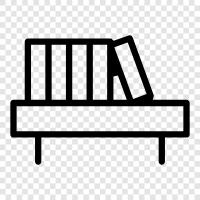 books, library, reading, bookshelf furniture icon svg