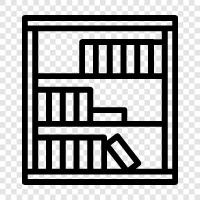 books, read, bookshelves, storage icon svg