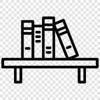 bookshelf, library, books, reading icon svg