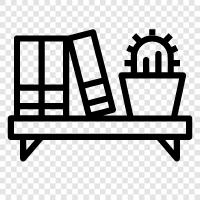 bookshelf, books, bookshelf decor, decorating bookshel icon svg