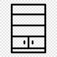 bookshelf, built in, custom, furniture icon svg