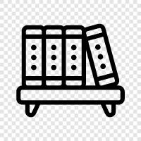 bookshelf, builtin, storage, furniture icon svg