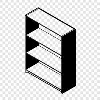 bookshelves, bookcase, reading nook, corner shelf icon svg