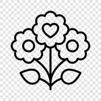 bouquet, dahlia, lily, rose icon svg