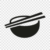 Bowl With Spoons, Asian Bowl, Japanese Bowl, Chinese Bowl icon svg