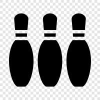 bowling topları, bowling salonu, bowling pimleri ikon svg