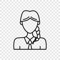 Braids, Hairstyles, Hair, Beautiful icon svg