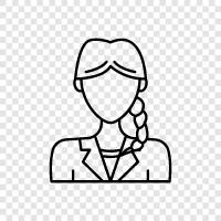 Braids, Hair, Women, Braid Hair Woman icon svg