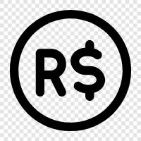 Brazilian currency, Real, Brazilian real exchange rate, Brazilian real money icon svg