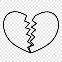 break, heart, love, sad icon svg