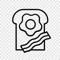 breakfast toast, egg and bacon toast, egg and toast, egg and bacon icon svg