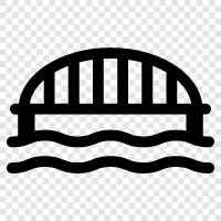 bridge over a river, bridge construction, bridge design, bridge engineering icon svg