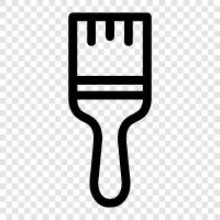 bristles, paint, canvas, Brush icon svg