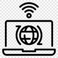 Breitband, WiFi, Computer, Link symbol