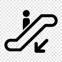 broken escalator, escalator down, escalator malfunction, escalator problem icon svg