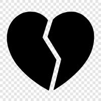 broken heart, sad, depressed, lonely icon svg