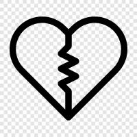 Broken, Heart, Sad, Pain icon svg