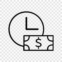 budget, time, savings, money clock icon svg