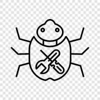 bug, software, computer, fixing icon svg