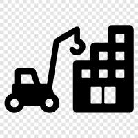 Bauwesen, Infrastruktur, Baumaschinen, Bauarbeiter symbol