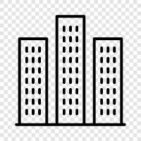 buildings, residential, luxury, skyscrapers icon svg