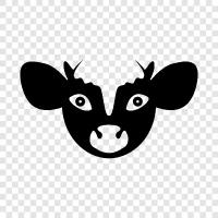 bull head, cattle, agriculture, farming icon svg