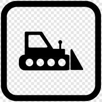 Bulldozer, Bau, Abriss, schwere Ausrüstung symbol