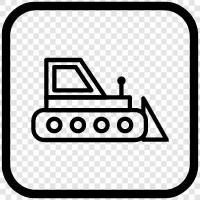 Bulldozer, Bau, schwere Ausrüstung, Baumaschinen symbol