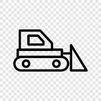 bulldozer, Bagger, Bau, schwere ausrüstung symbol