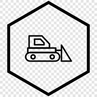 Bulldozer, Bau, schwere Ausrüstung, Baumaschinen symbol