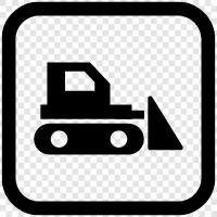 Bulldozer, Bau, schwere Ausrüstung, Baumaschinen symbol