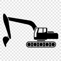 bulldozer, construction, earthmoving, hoe icon svg