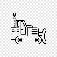 Bulldozer, Baumaschinen, schwere Maschinen, Bergbau symbol