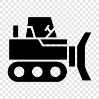 Bulldozer, Bau, schwere Ausrüstung, Baumaschinen symbol