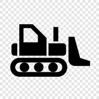 Bulldozer, Bau, schwere Ausrüstung, Baumaschinen symbol