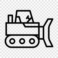 buldozer, inşaat ekipmanları, ağır ekipman ikon svg