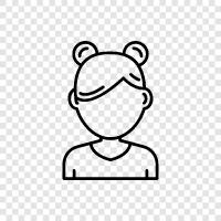 Bun, Hair, Girl, Beautiful icon svg