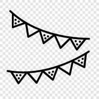 Bunting, Garland, Decor, Festive icon svg