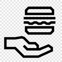 burger, hand, food, eating icon svg