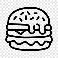 Burger, Hot Dog, Sausage, Cheeseburger icon svg