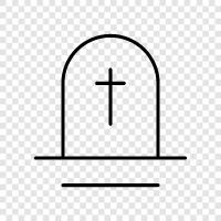 burial, burial ground, graveyard, mausoleum icon svg