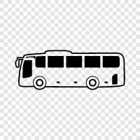 bus, bus stop, transfer, route icon svg