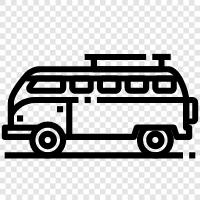 bus, grocery, rental, car Van icon svg