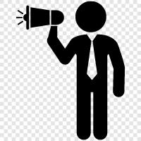 Business Man Speaking Into Megaphone icon
