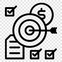 business targets, business goal, business objective, business target audience icon svg