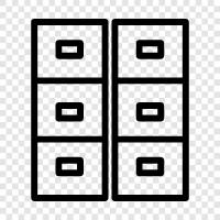 cabinet, office furniture, office storage, filing cabinets icon svg